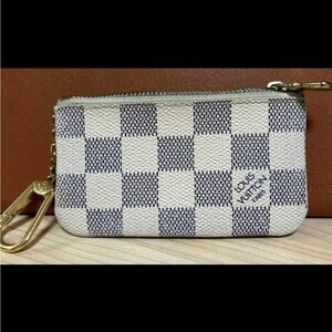 Louis Vuitton Pochette Damier Azur Coin Purse With Key Ring